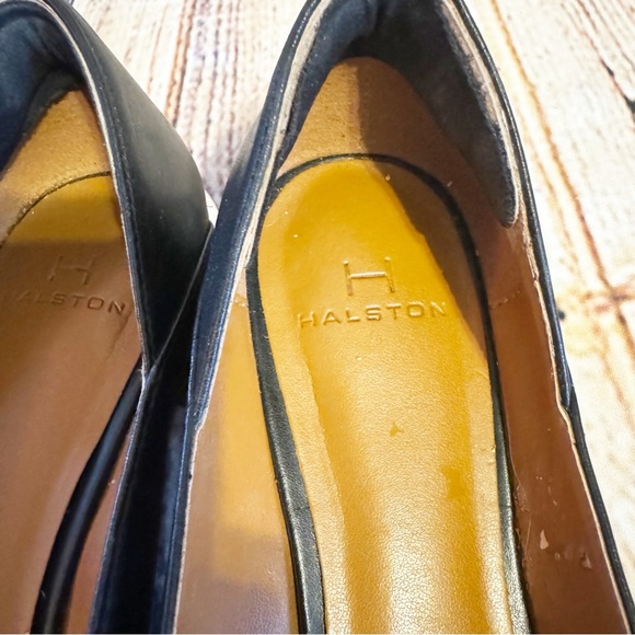 Halston | black leather pointed toe flats 7.5 - Picture 10 of 14